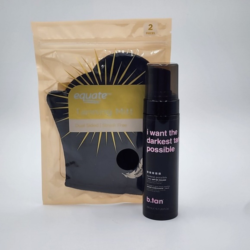 B Tan Self Tan‎ Mousse I Want the Darkest Tan Possible 1 Hour 6.7 Fl Oz Mitt New